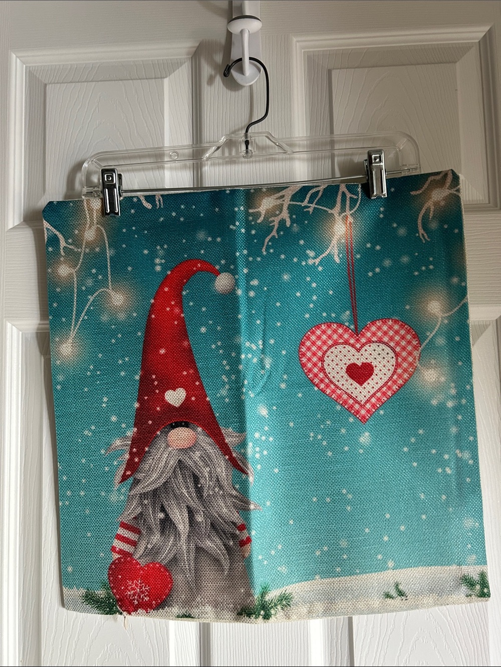 Holiday Gnome Decorative Pillow cover - Red & Teal